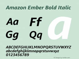 Amazon Ember Bold Italic Version 1.010 Font Sample