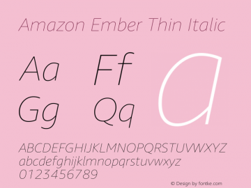 Amazon Ember Thin Italic Version 1.010 Font Sample