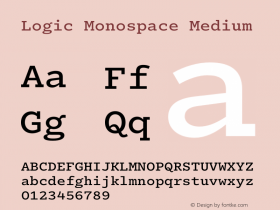 Logic Monospace Medium Version 1.001;hotconv 1.0.114;makeotfexe 2.5.65599 DEVELOPMENT Font Sample