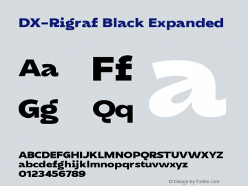 DXRigraf-BlackExpanded Version 1.000 Font Sample