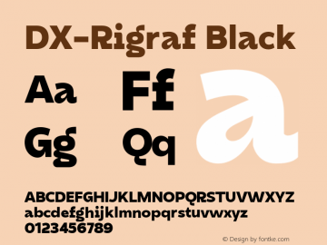 DXRigraf-Black Version 1.000 Font Sample