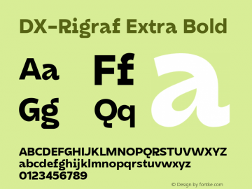 DXRigraf-ExtraBold Version 1.000 Font Sample