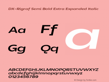 DXRigraf-SemBdExtExpIta Version 1.000 Font Sample