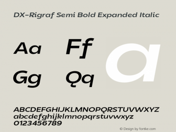 DXRigraf-SemBdExpIta Version 1.000 Font Sample