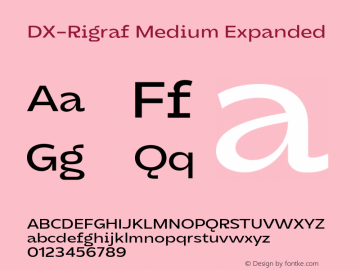 DXRigraf-MediumExpanded Version 1.000 Font Sample