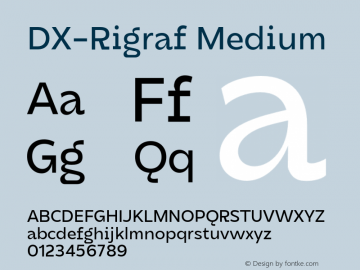 DXRigraf-Medium Version 1.000 Font Sample