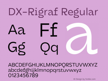 DXRigraf-Regular Version 1.000 Font Sample