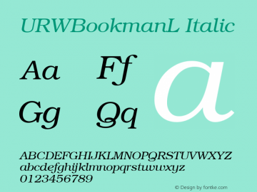 URWBookmanL Italic Version 1.05图片样张