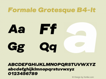 Formale Grotesque B4-It Version 2.010;hotconv 1.0.109;makeotfexe 2.5.65596图片样张