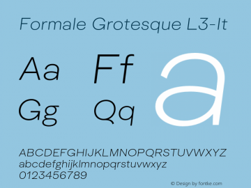 Formale Grotesque L3-It Version 2.010;hotconv 1.0.109;makeotfexe 2.5.65596图片样张
