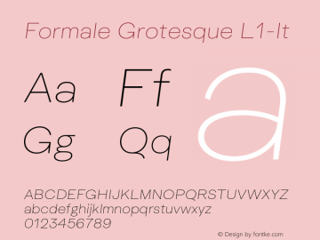 Formale Grotesque L1-It Version 2.010;hotconv 1.0.109;makeotfexe 2.5.65596图片样张