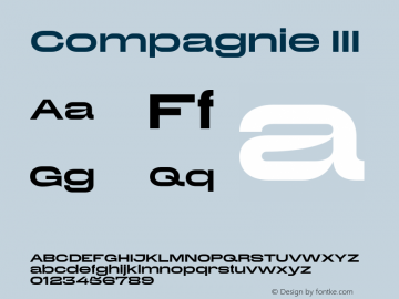 Compagnie III Version 1.000;hotconv 1.0.109;makeotfexe 2.5.65596 Font Sample