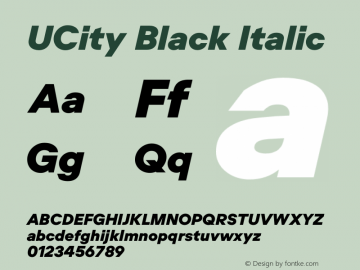 UCity Black Italic Version 2.001 | wf-rip DC20190830 Font Sample