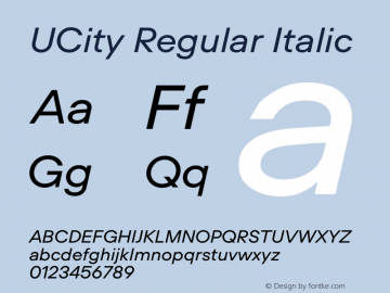 UCity Regular Italic Version 2.001 | wf-rip DC20190830图片样张