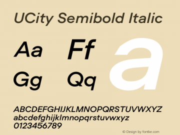 UCity Semibold Italic Version 2.001 | wf-rip DC20190830图片样张