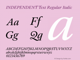 INDEPENDENTText-Italic Version 7.007 | wf-rip DC20180705图片样张