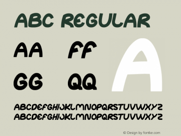 abc Regular Version 1.00 March 5, 2012, initial release Font Sample