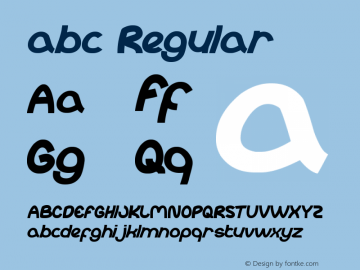 abc Regular Version 1.00 March 5, 2012, initial release Font Sample