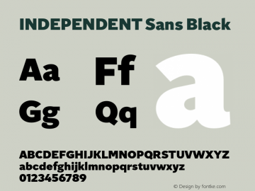 INDEPENDENTSans-Black Version 7.007 | wf-rip DC20180705 Font Sample