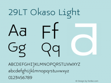 29LT Okaso Light Version 1.000 Font Sample