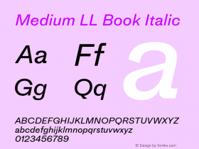 Medium LL Book Italic Version 3.000; build 0003 | wf-rip DC20200915 Font Sample