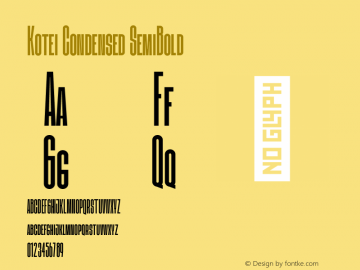 Kotei Condensed - SemiBold Version 1.000 Font Sample