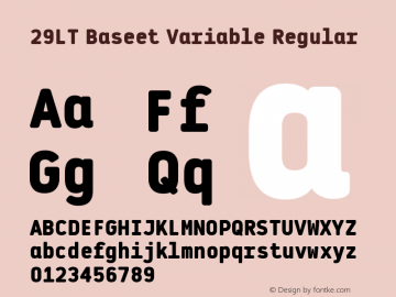 29LT Baseet Variable Version 4.000 Font Sample