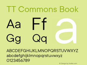 TT Commons Book Version 2.100 Font Sample