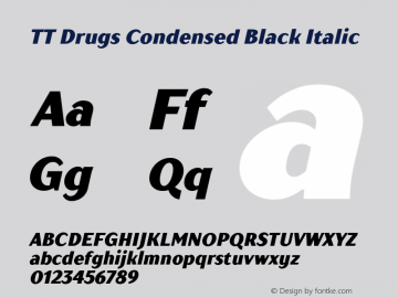 TT Drugs Condensed Black Italic Version 1.000图片样张