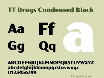 TT Drugs Condensed Black Version 1.000 Font Sample