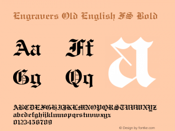 EngraversOldEnglishFS-Bold Version 1.070 Font Sample