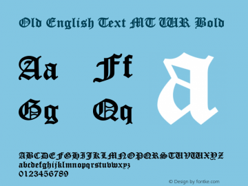 Old English Text MT WR Bold Version 5.56图片样张