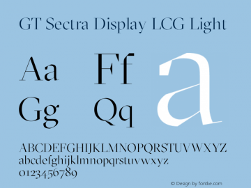 GT Sectra Display LCG Light Version 4.000;hotconv 1.0.109;makeotfexe 2.5.65596图片样张