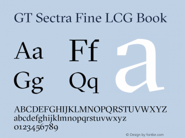 GT Sectra Fine LCG Book Version 4.000;hotconv 1.0.109;makeotfexe 2.5.65596图片样张