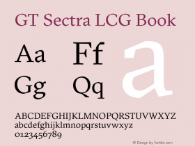 GT Sectra LCG Book Version 4.000;hotconv 1.0.109;makeotfexe 2.5.65596 Font Sample