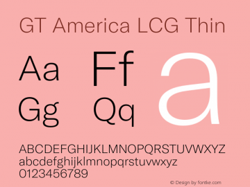 GT America LCG Th Version 1.005;hotconv 1.0.109;makeotfexe 2.5.65596 Font Sample