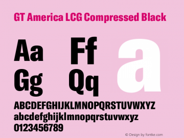 GT America LCG Cm Bl Version 1.005;hotconv 1.0.109;makeotfexe 2.5.65596 Font Sample