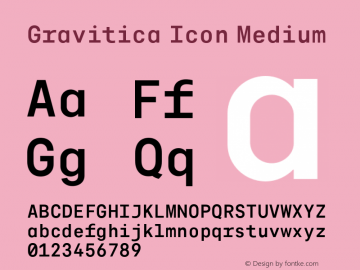 Gravitica Icon Medium Version 1.000;hotconv 1.0.109;makeotfexe 2.5.65596图片样张