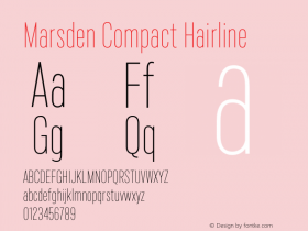 Marsden Compact Hairline Version 1.000 | wf-rip DC20190605 Font Sample