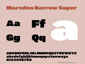 Marsden Narrow Super Version 1.000 | wf-rip DC20190605 Font Sample