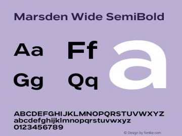 Marsden Wide SemiBold Version 1.000 | wf-rip DC20190605 Font Sample