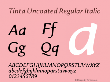 Tinta Uncoated Regular Italic Version 1.000图片样张