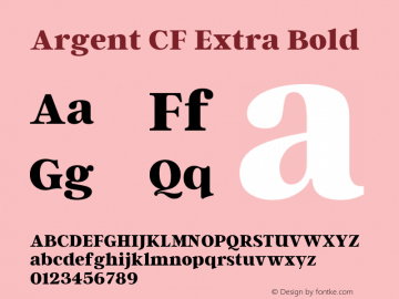 Argent CF Extra Bold Version 4.000 Font Sample