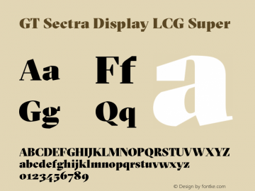 GT Sectra Display LCG Super Version 4.000 Font Sample