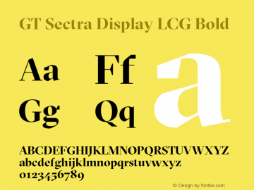GT Sectra Display LCG Bold Version 4.000 Font Sample
