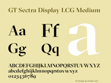 GT Sectra Display LCG Medium Version 4.000 Font Sample
