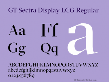 GT Sectra Display LCG Regular Version 4.000 Font Sample