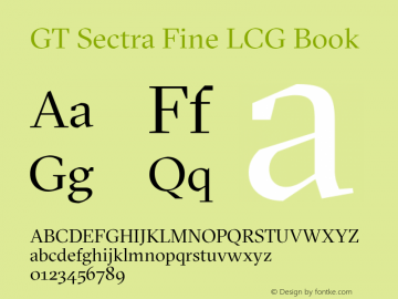 GT Sectra Fine LCG Book Version 4.000 Font Sample