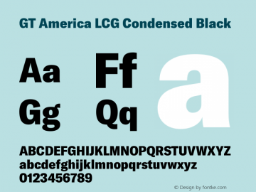 GT America LCG Cn Bl Version 1.005 Font Sample