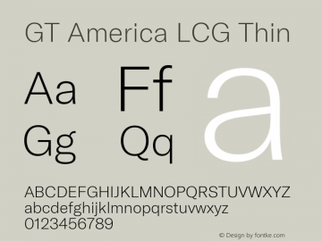 GT America LCG Th Version 1.005 Font Sample